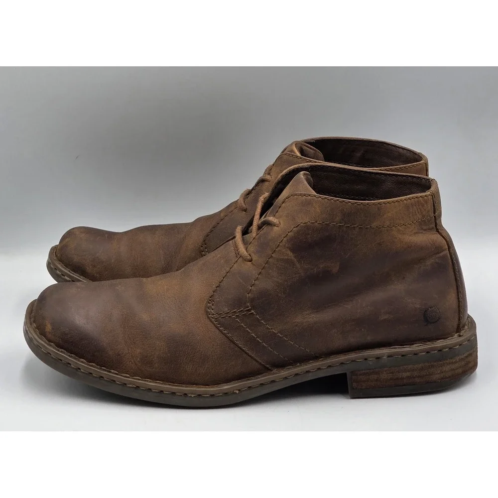 Born Harrison Chukka Boots Men's 10.5M Brown Leather Handcrafted Lace Up Ankle